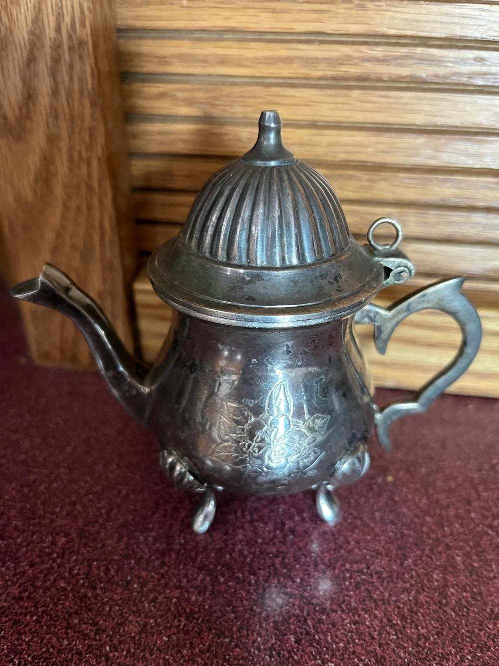 Antique-Decorative Silver Plated Mini Teapot 4.5 inch